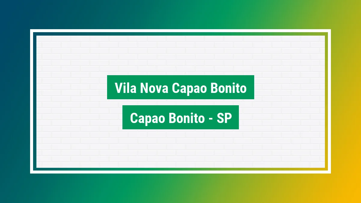 Imagem ilustrativa do bairro Vila Nova Capão Bonito em Capão Bonito SP