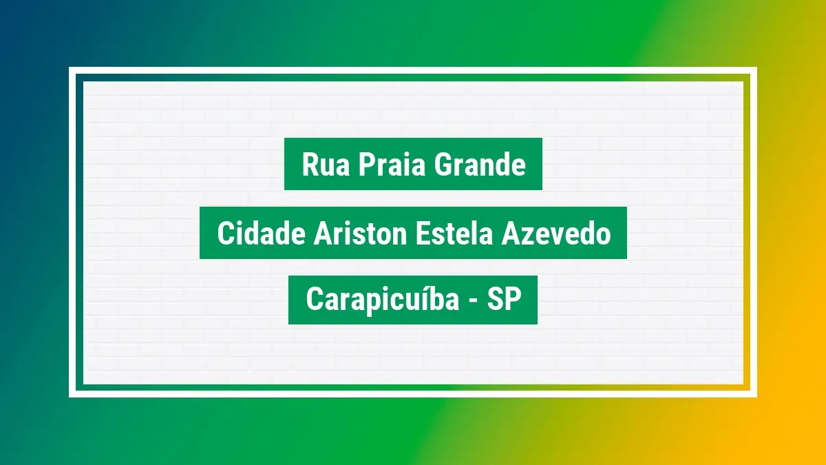 Rua praia grande cep rua praia grande 06390280 SP