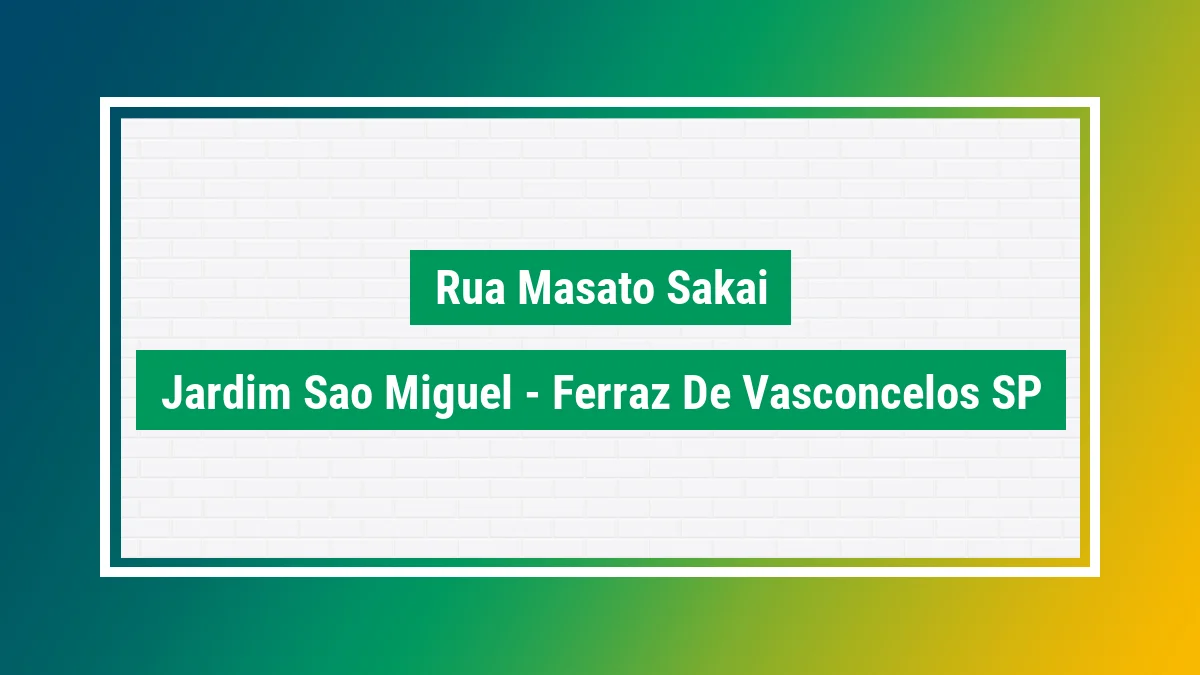 Imagem ilustrativa do endereço Rua Masato Sakai no bairro Jardim São Miguel em Ferraz de Vasconcelos SP