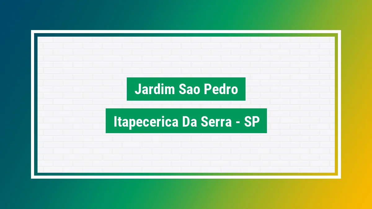 Jardim são pedro Cep Jardim são pedro itapecerica da SP