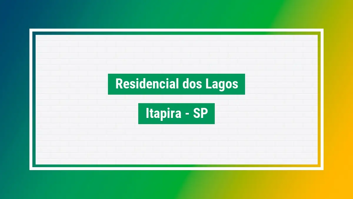 Residencial dos lagos Cep do bairro em itapira SP