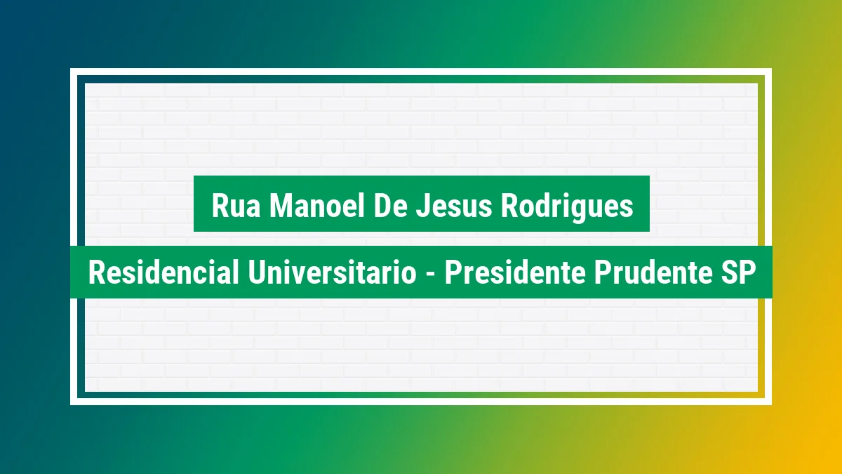 Imagem ilustrativa do endereço Rua Manoel de Jesus Rodrigues no bairro Residencial Universitário em Presidente Prudente SP