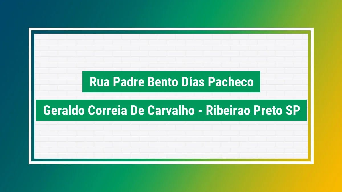 Imagem ilustrativa do endereço Rua Padre Bento Dias Pacheco no bairro Geraldo Correia de Carvalho em Ribeirão Preto SP