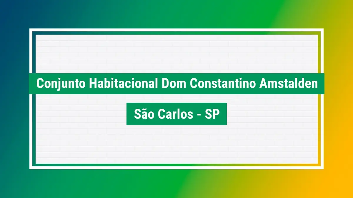 Conjunto habitacional dom CEP bairro são carlos SP