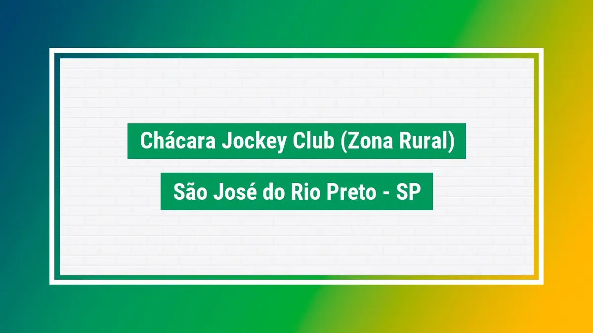 Chácara jockey club (zona rural) CEP são josé do SP