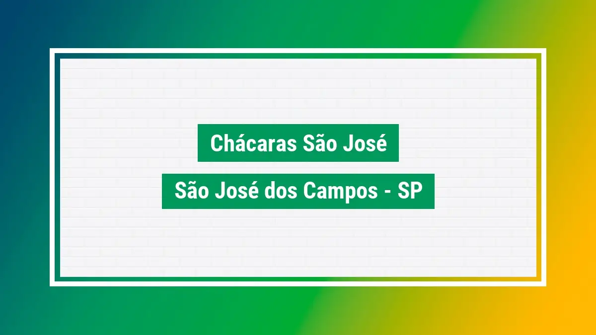 Chácaras são josé Cep Chácaras são josé são josé dos SP