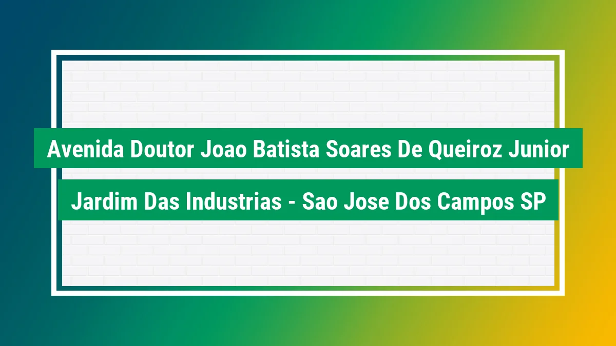 Imagem ilustrativa do endereço Avenida Doutor João Batista Soares de Queiroz Júnior no bairro Jardim das Indústrias em São José dos Campos SP