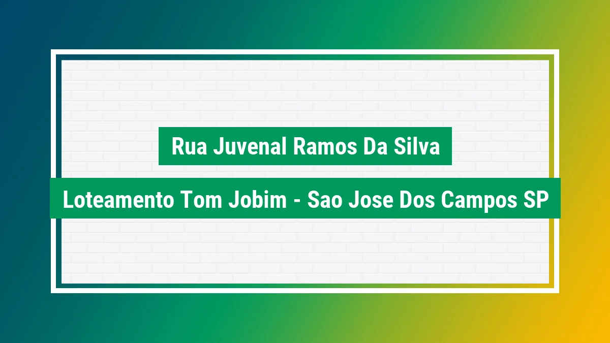 Imagem ilustrativa do endereço Rua Juvenal Ramos da Silva no bairro Loteamento Tom Jobim em São José dos Campos SP