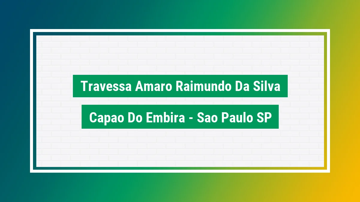 Imagem ilustrativa do endereço Travessa Amaro Raimundo da Silva no bairro Capão do Embira em São Paulo SP