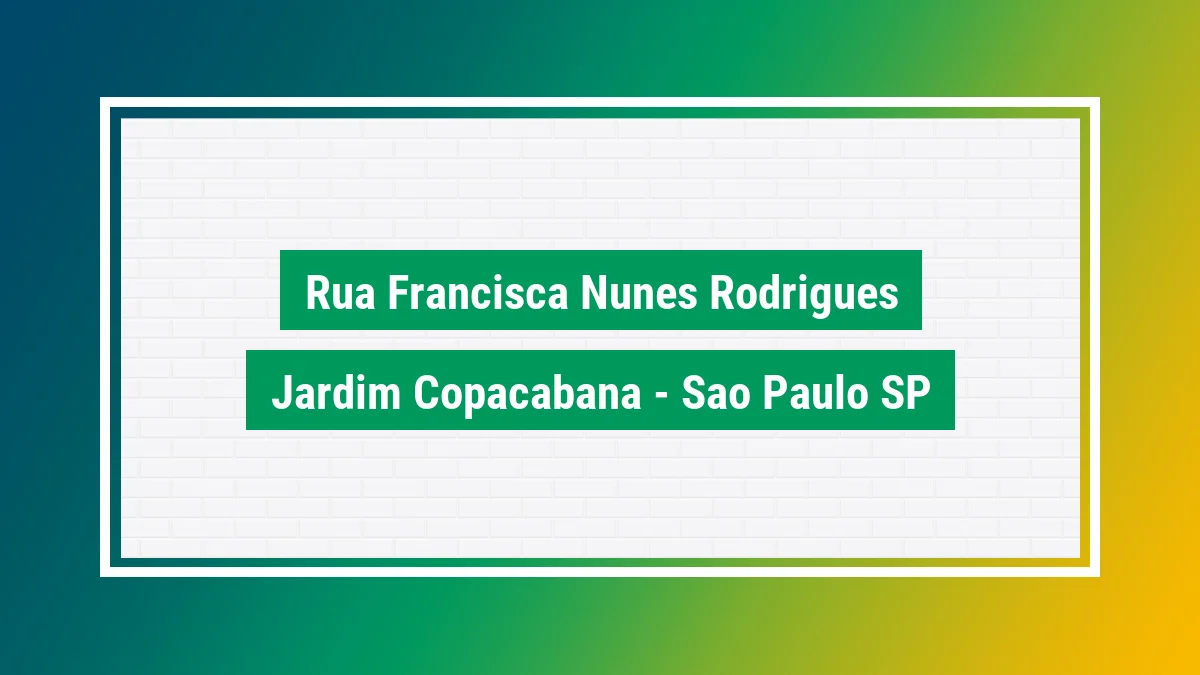 Imagem ilustrativa do endereço Rua Francisca Nunes Rodrigues no bairro Jardim Copacabana em São Paulo SP