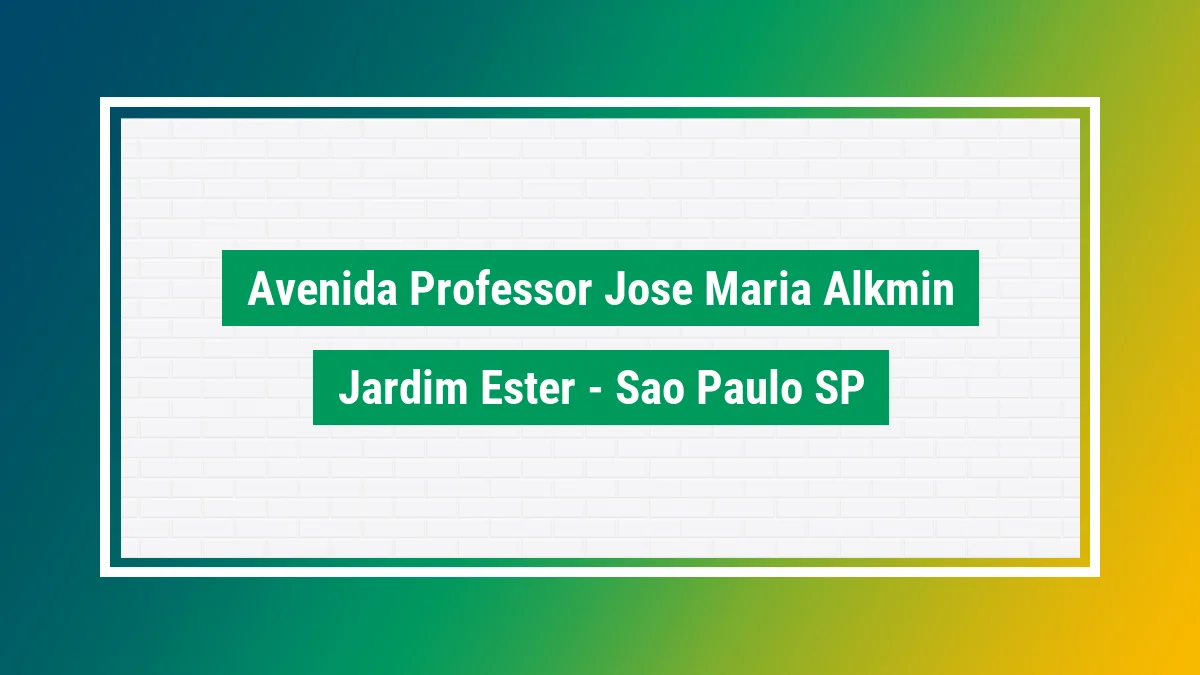 Imagem ilustrativa do endereço Avenida Professor José Maria Alkmin no bairro Jardim Ester em São Paulo SP