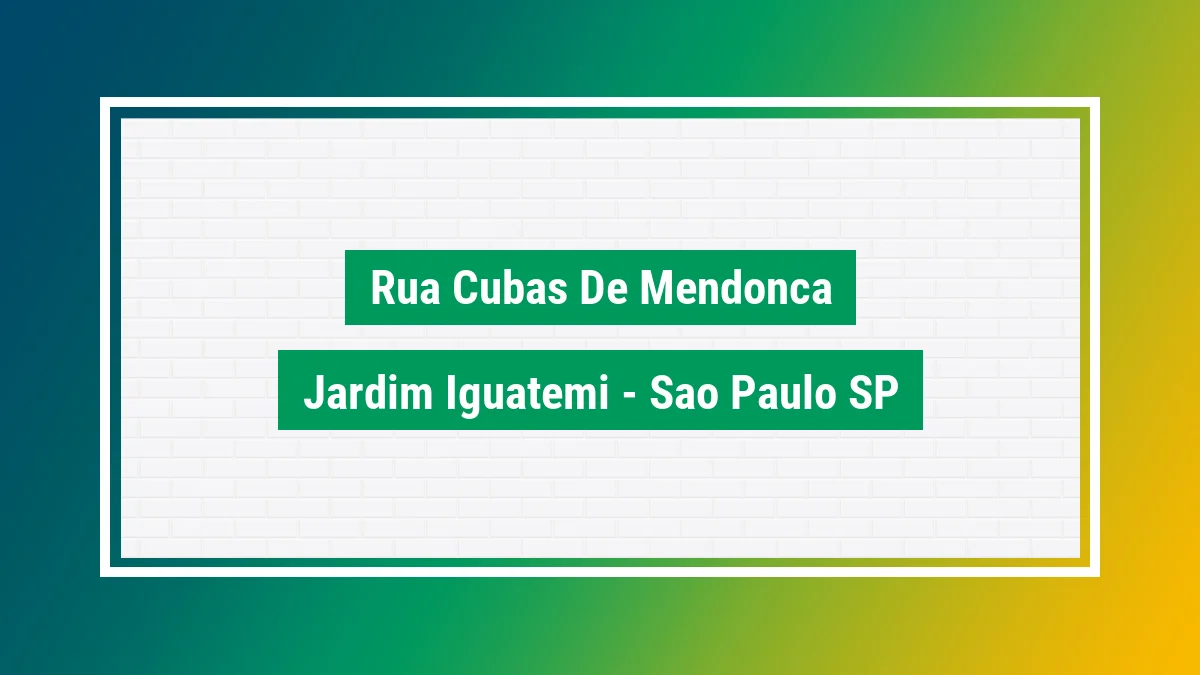 Imagem ilustrativa do endereço Rua Cubas de Mendonça no bairro Jardim Iguatemi em São Paulo SP