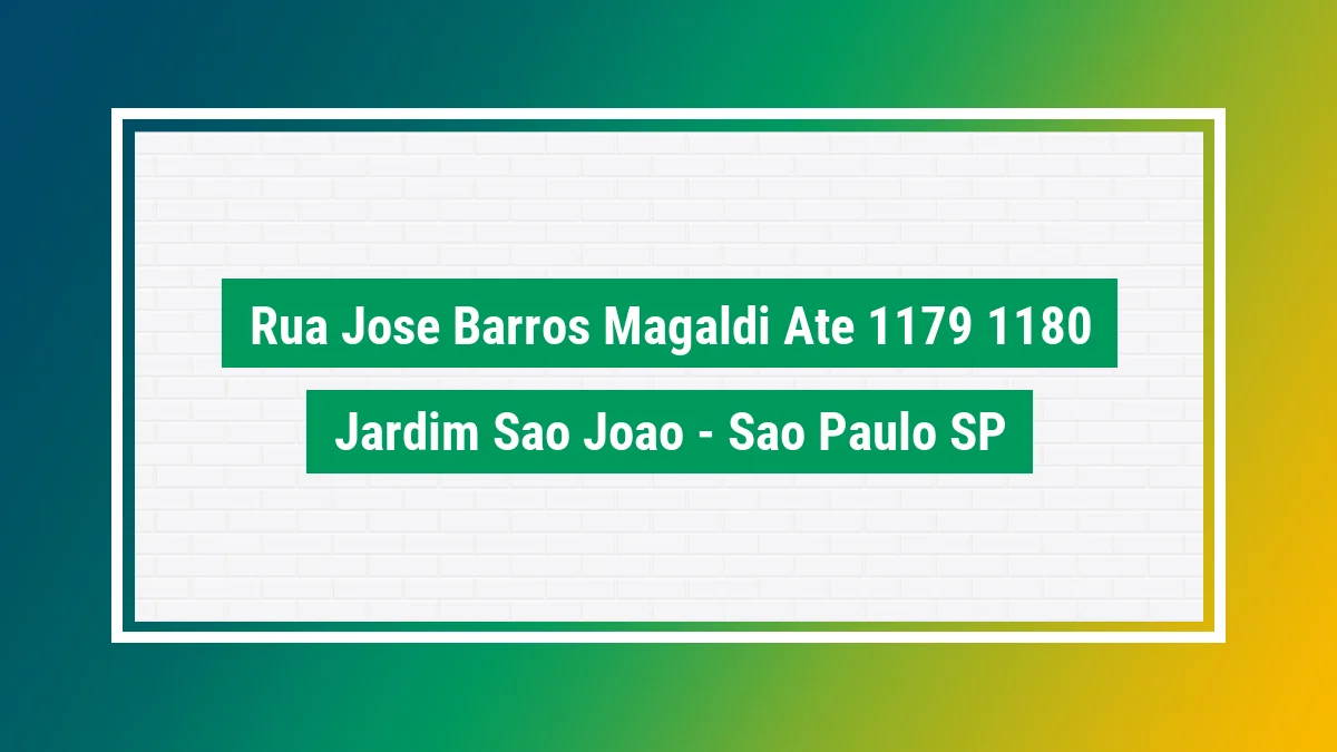 Imagem ilustrativa do endereço Rua José Barros Magaldi - até 1179/1180 no bairro Jardim São João em São Paulo SP