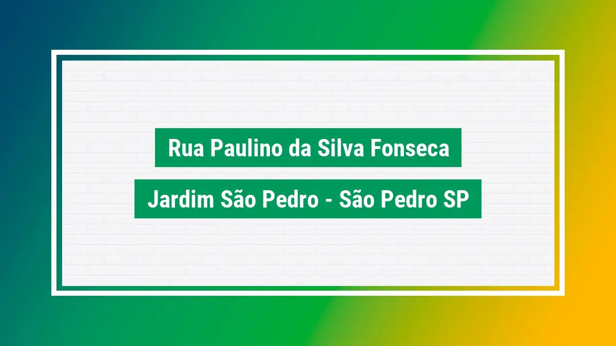 Rua paulino da silva fonseca cep 13522152 Jardim
