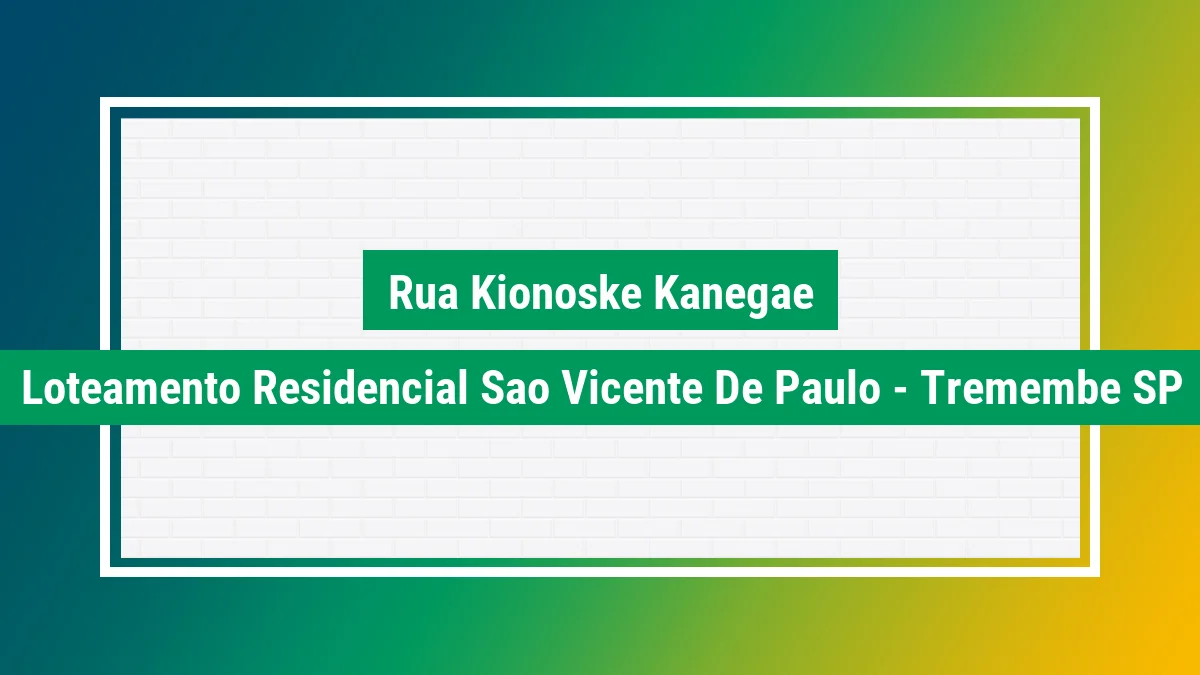 Imagem ilustrativa do endereço Rua Kionoske Kanegae no bairro Loteamento Residencial São Vicente de Paulo em Tremembé SP